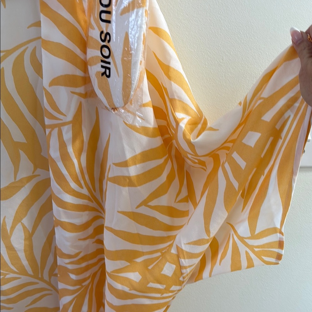 Maison Du Soir Summer Apricot & White Robe with matching sleep mask. XL/2XL EUC - Picture 6 of 7